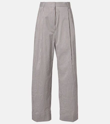 Pantalon ample rayé en coton et soie - Dries Van Noten - Modalova