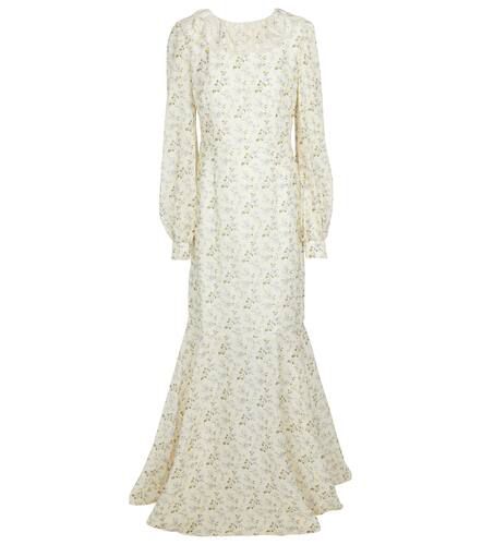 Robe longue en lin et coton à fleurs - Brock Collection - Modalova