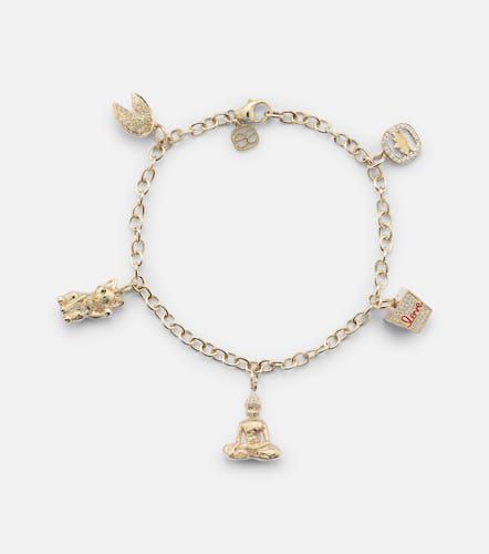 Bracelet Joy Luck Club en or 14 ct, diamants et émeraudes - Sydney Evan - Modalova