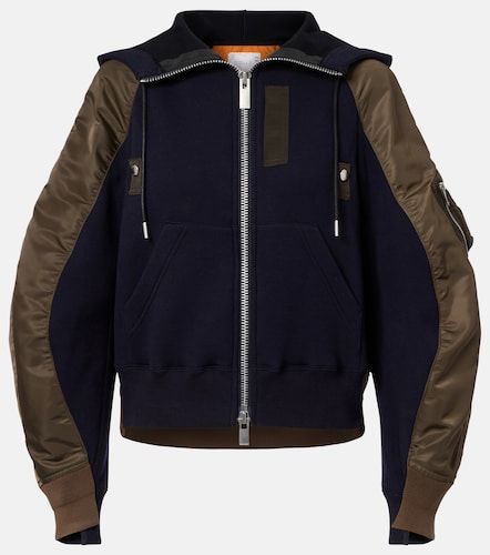 Veste à capuche en coton mélangé et sergé - Sacai - Modalova