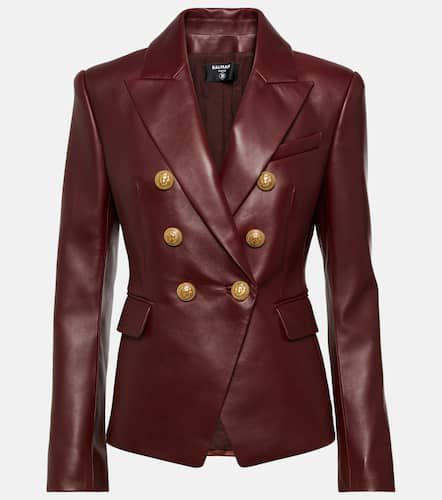 Balmain Blazer en cuir - Balmain - Modalova