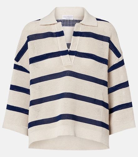 Pull rayé en coton - Brunello Cucinelli - Modalova