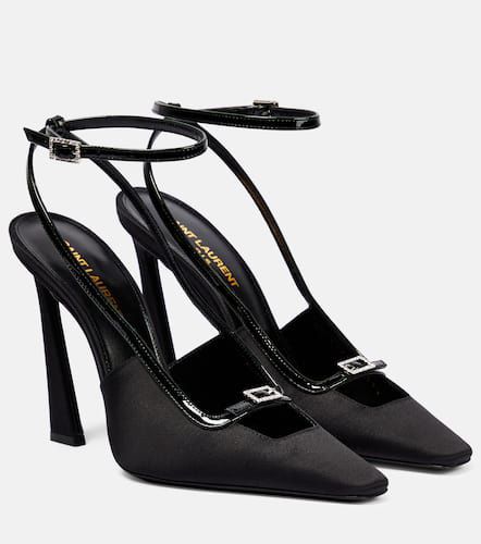 Sandales Blade 110 en satin - Saint Laurent - Modalova