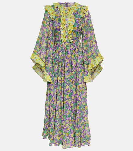 Robe longue Dylan en crêpe à fleurs - Alémais - Modalova
