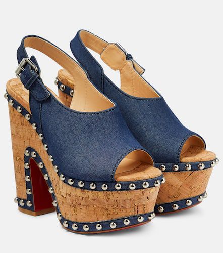 Sandales Super Joan à plateforme en jean - Christian Louboutin - Modalova