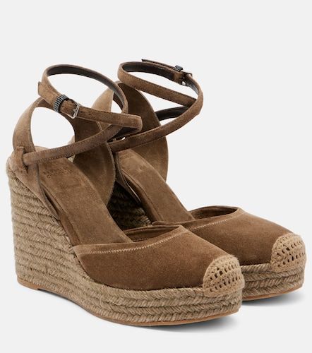 Espadrilles compensées Monili 80 en daim - Brunello Cucinelli - Modalova