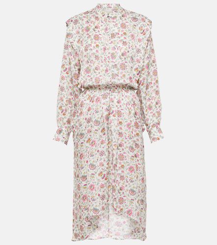 Robe midi Lokeya en soie mélangée à fleurs - Isabel Marant - Modalova