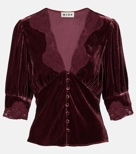 Top Amanda en velours et dentelle - Rixo - Modalova