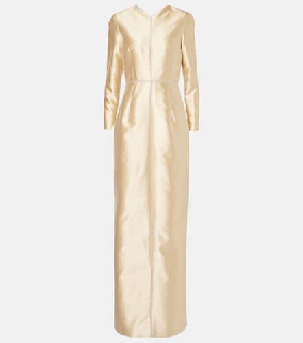 Robe longue Rosamund en satin à ornements - Markarian - Modalova