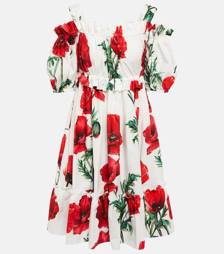 Robe en coton à fleurs - Dolce&Gabbana - Modalova