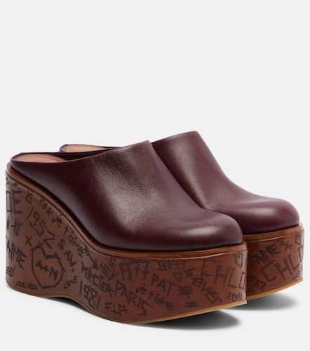 Chloé Mules compensées Maxime en cuir - Chloe - Modalova