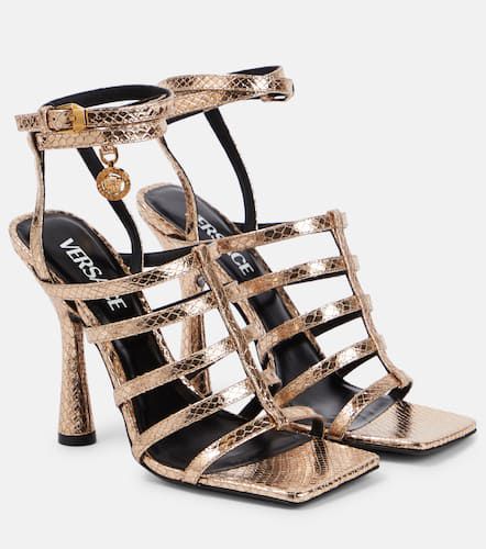 Sandales Lycia en cuir métallisé - Versace - Modalova