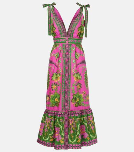 Robe midi Ana Tapestry Pink en coton - Farm Rio - Modalova