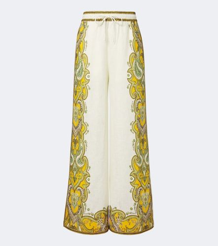 Alémais Pantalon ample Porter en lin à imprimé - Alemais - Modalova