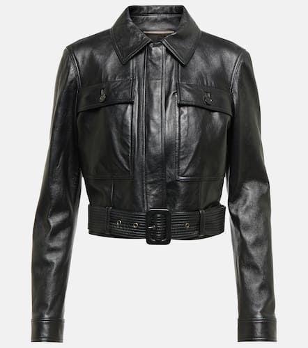 Veste raccourcie en cuir - Saint Laurent - Modalova
