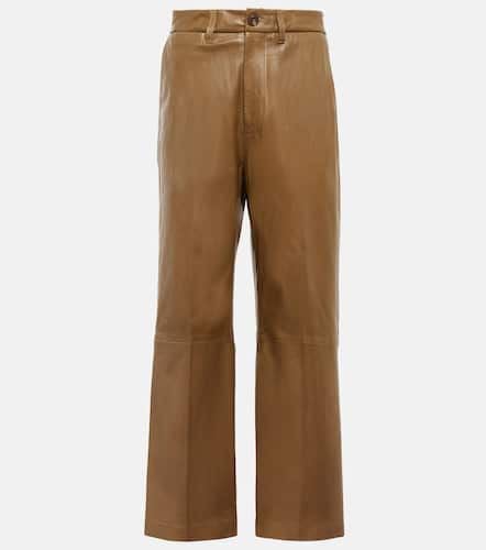Pantalon ample à taille haute en cuir - Polo Ralph Lauren - Modalova