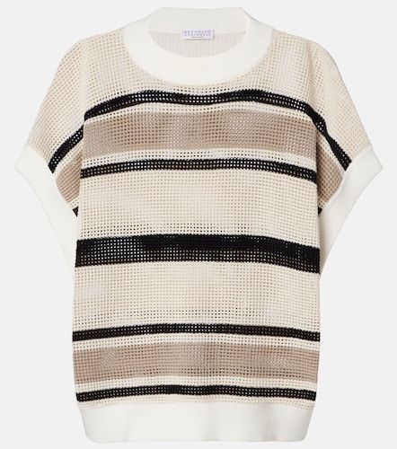Top rayé en coton - Brunello Cucinelli - Modalova
