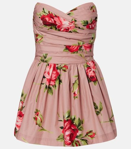 Robe bustier en coton à fleurs - Dolce&Gabbana - Modalova