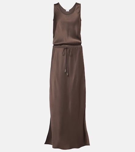 Robe longue en satin - Brunello Cucinelli - Modalova