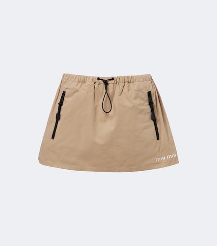 Mini-jupe en gabardine de coton - Miu Miu - Modalova