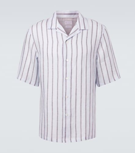 Chemise rayée en lin - Brunello Cucinelli - Modalova
