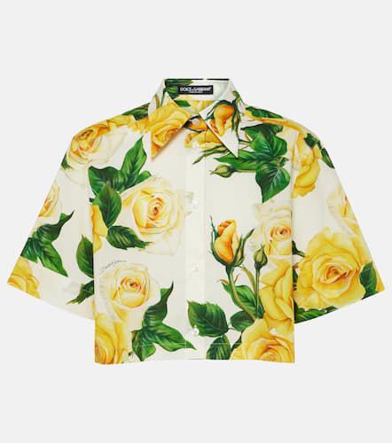 Chemise raccourcie en coton à fleurs - Dolce&Gabbana - Modalova