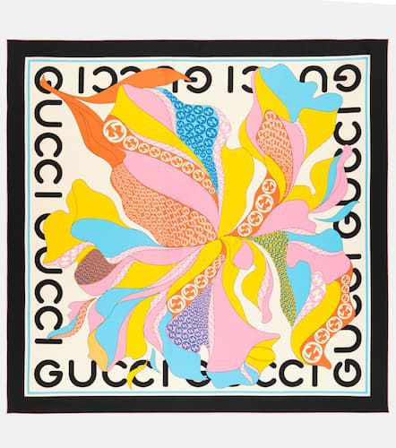 Gucci Foulard en soie à fleurs - Gucci - Modalova