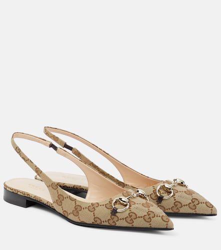 Ballerines Horsebit GG en toile - Gucci - Modalova