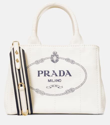Prada Cabas Small en coton et cuir - Prada - Modalova