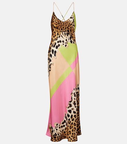 Robe longue imprimée en soie - Roberto Cavalli - Modalova