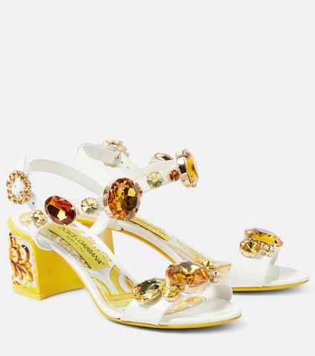 Sandales Keira en cuir verni à ornements - Dolce&Gabbana - Modalova