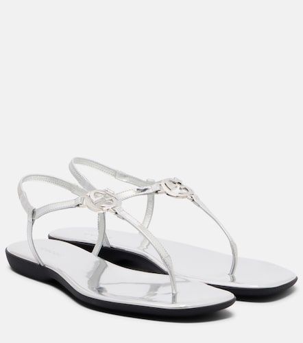 Sandales Interlocking G en cuir métallisé - Gucci - Modalova