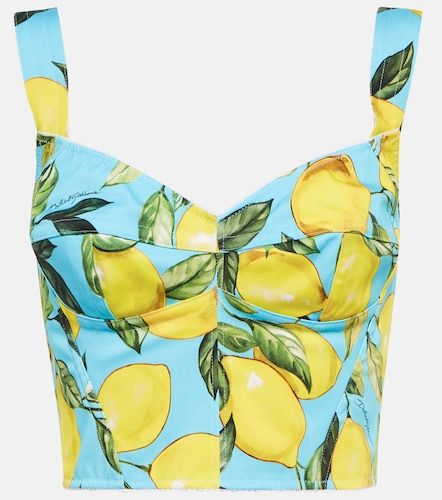 Top bustier imprimé en coton mélangé - Dolce&Gabbana - Modalova