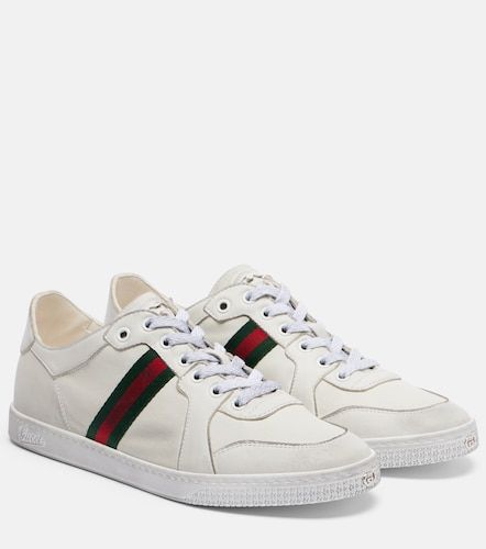 Baskets Stretch Web Stripes en cuir - Gucci - Modalova