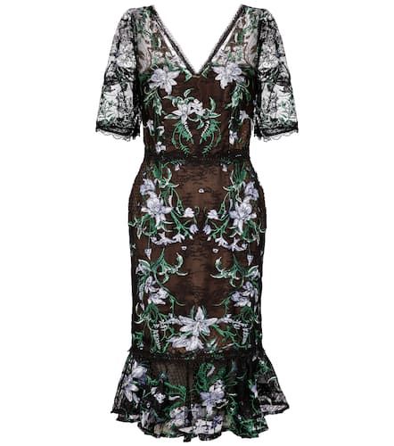 Robe brodée en tulle à fleurs - Marchesa Notte - Modalova