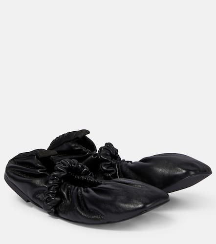 Ganni Ballerines Scrunchie en cuir - Ganni - Modalova