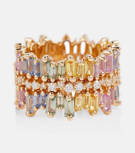 Bague Sansa Pastel Rainbow en or 18 ct, diamants et saphirs - Suzanne Kalan - Modalova