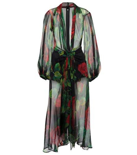 Robe en soie à fleurs - Dolce&Gabbana - Modalova