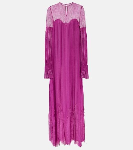 Robe Renia en dentelle de soie mélangée - Costarellos - Modalova