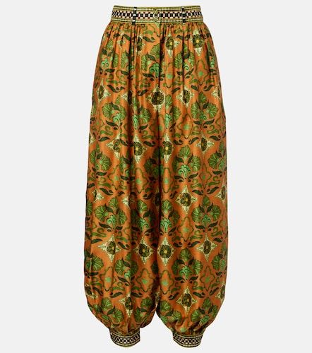 Alémais Pantalon Cece en soie à fleurs - Alemais - Modalova