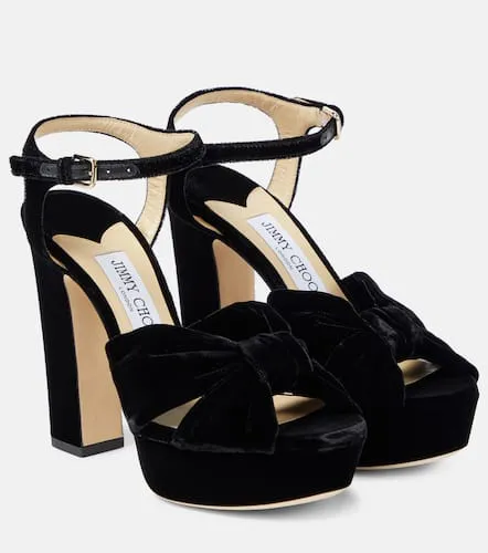 Sandales à plateau Heloise 120 en velours - Jimmy Choo - Modalova