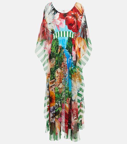 Robe longue Portofino imprimée en soie - Dolce&Gabbana - Modalova