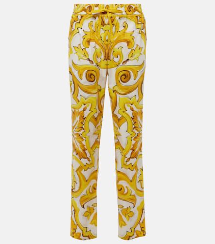 Pantalon droit Majolica en coton - Dolce&Gabbana - Modalova