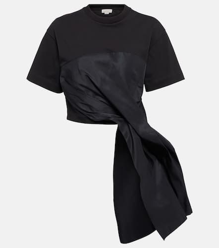 T-shirt asymétrique en coton et faille - Alexander McQueen - Modalova