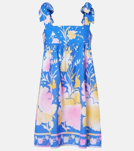 Robe en coton et lin à fleurs - Juliet Dunn - Modalova