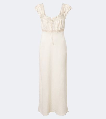 Robe longue Maeva en lin mélangé et dentelle - Rixo - Modalova