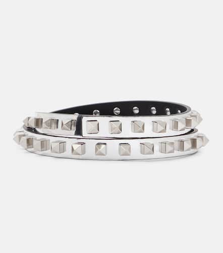 Ceinture Rockstud 15 en cuir métallisé - Valentino Garavani - Modalova