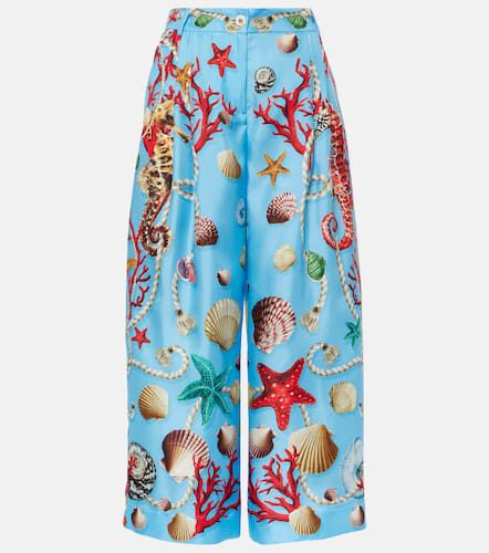 Pantalon ample imprimé en soie - Dolce&Gabbana - Modalova