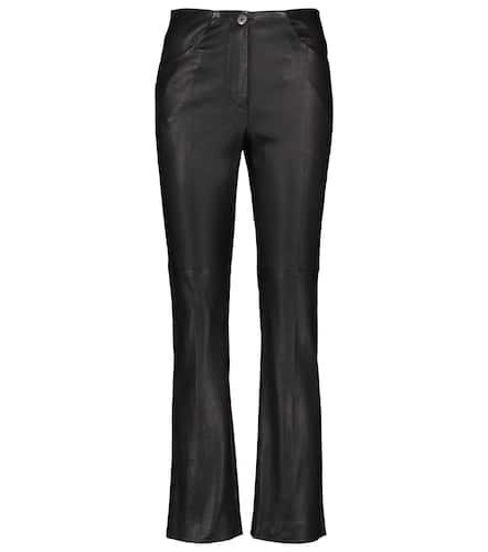 Pantalon évasé à taille haute en cuir - Brunello Cucinelli - Modalova