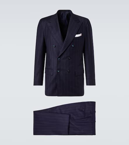 Costume Chalk ray en laine et cachemire - Kiton - Modalova